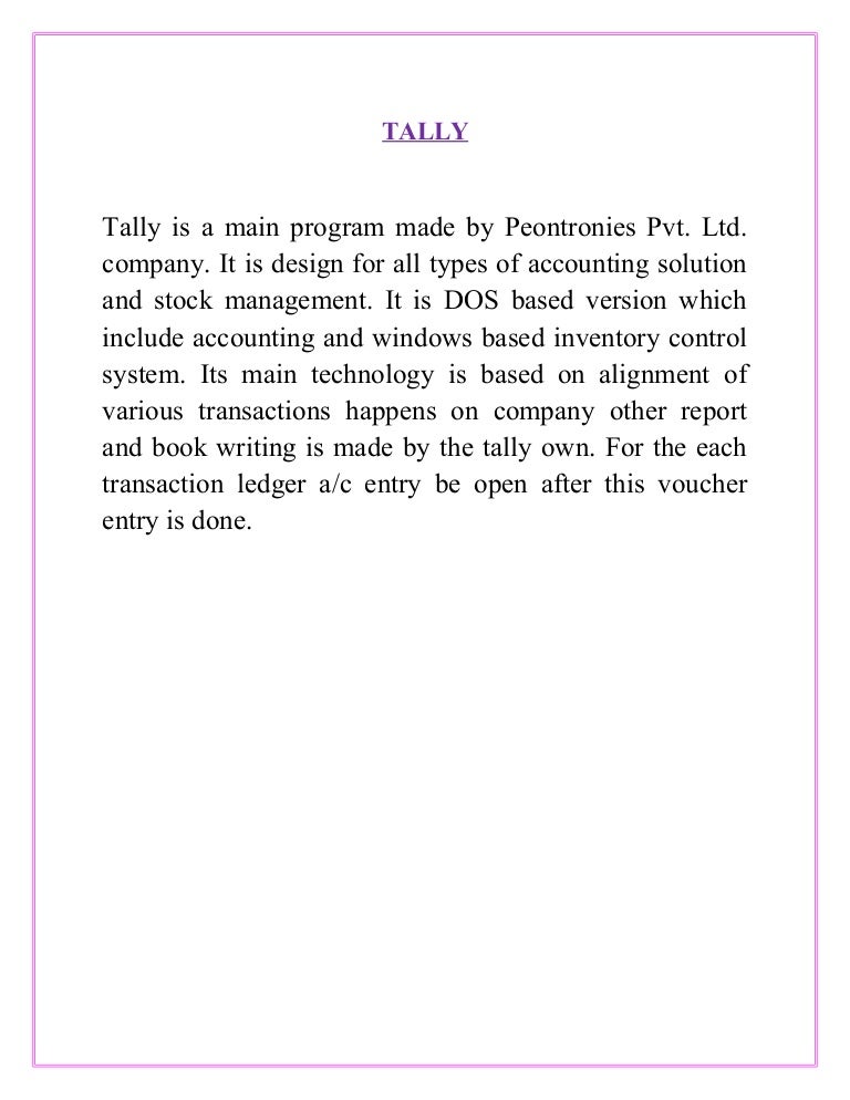 Tally 9 Tutorial Pdf Format
